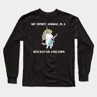 Rockstar Unicorn Spirit Animal Long Sleeve T-Shirt